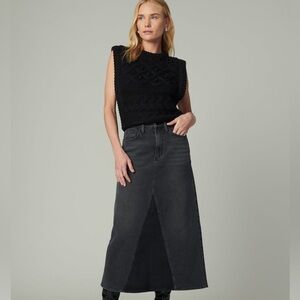 Joe's Jeans THE TULIE SKIRT black denim women's 27 midi two tone classic western